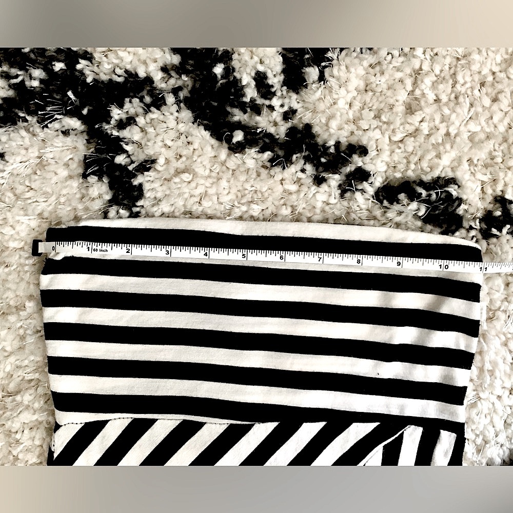 Wet Seal Strapless Maxi Dress White Black Asymmetrical Stripes S - Picture 2 of 4